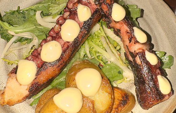 A saved photo of char-grilled octopus
